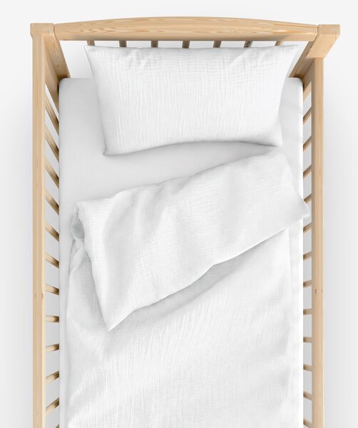 Goldea mušelínové obliečky do detskej postieľky – biele 90 x 120 a 40 x 60 cm