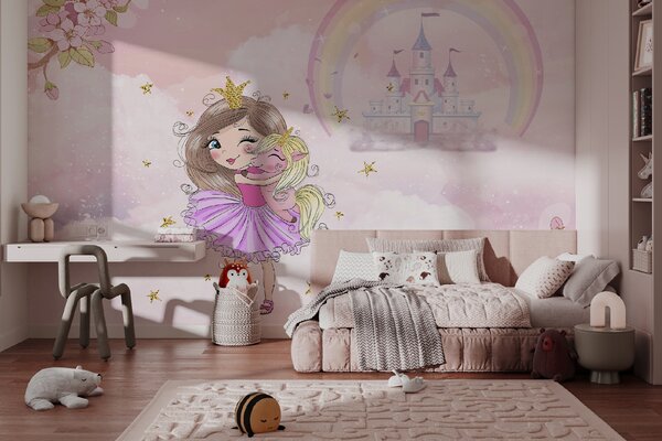 Tapety Princezná a jej jednorožec, Detské fototapety, u95401 : Uwalls.sk