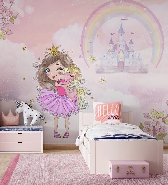 Tapety Princezná a jej jednorožec, Detské fototapety, u95401 : Uwalls.sk