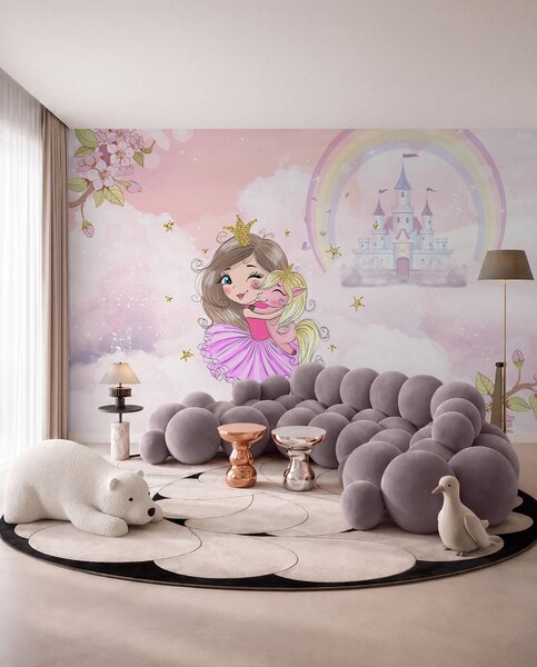 Tapety Princezná a jej jednorožec, Detské fototapety, u95401 : Uwalls.sk