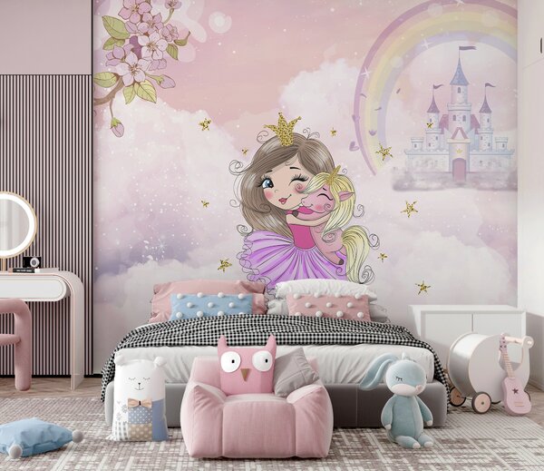 Tapety Princezná a jej jednorožec, Detské fototapety, u95401 : Uwalls.sk