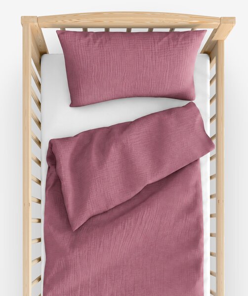 Goldea mušelínové obliečky do detskej postieľky – pastelovo vínové 90 x 120 a 40 x 60 cm
