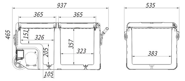 Compass Chladiaca taška ICE BOX DUO s kompresorom, 75 l, 230/24/12 V, -20 °C, APP