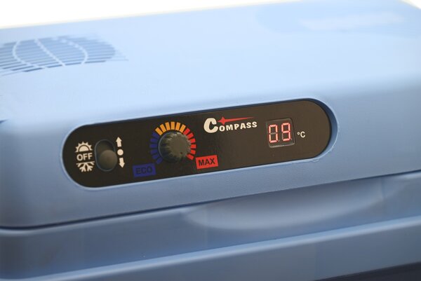 Compass Chladiaca taška 25 litrov BLUE 230/12 V s displejom zobrazujúcim teplotu