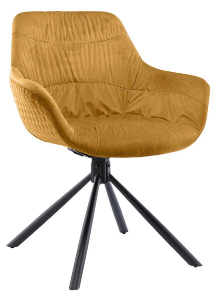 STOLIČKA S PODRÚČKAMI, zamat, horčicovožltá MID.YOU - Stoličky, Online Only