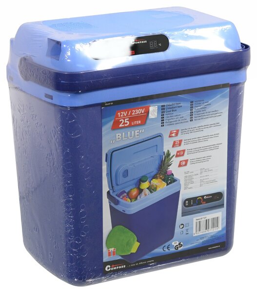 Compass Chladiaca taška 25 litrov BLUE 230/12 V s displejom zobrazujúcim teplotu