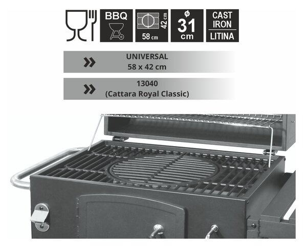 CATTARA Liatinový rošt (k grilu ROYAL CLASSIC 13040)