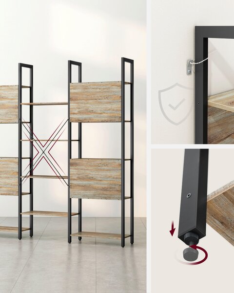 REGÁL NA ŠANÓNY, hnedá, čierna, 158/166/24 cm Boxxx - Online Only kancelárie, Online Only