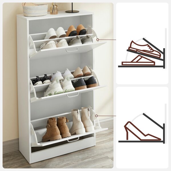REGÁL NA TOPÁNKY, biela, 60/120/24 cm Boxxx - Online Only drobný nábytok, Online Only