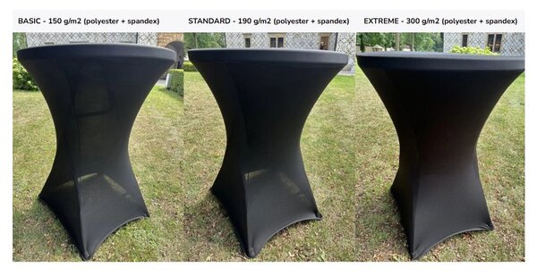 TENTino Elastický obrus STANDARD na koktailový bistro stôl 60 cm VIAC FARIEB Farba obrusu: KRÉMOVÁ / IVORY