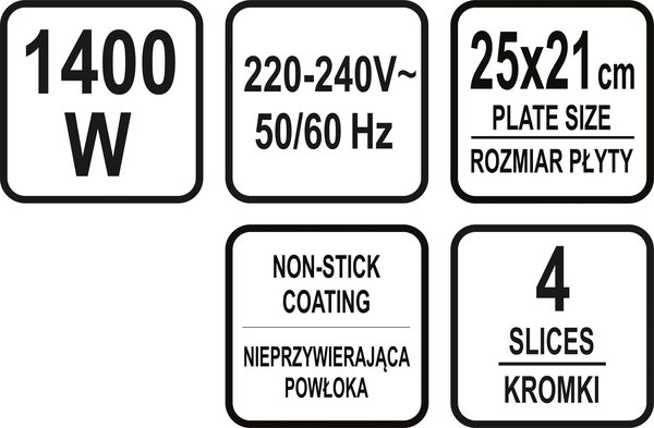 LUND Toustovač 1400 W so 4 platňami