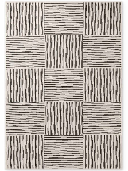 Ted Baker , Kusový koberec Haringey 106372 Black White, 120x170, čiernobiela, chodba / predsieň