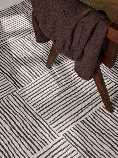Ted Baker , Kusový koberec Haringey 106372 Black White, 120x170, čiernobiela, chodba / predsieň