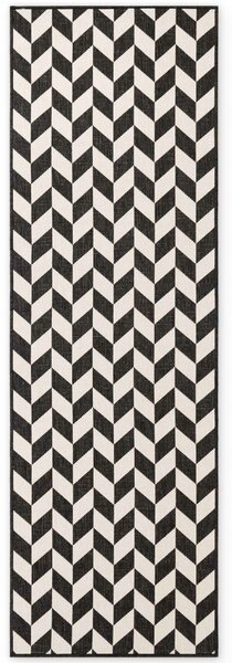 Ted Baker, Kusový koberec Ted Baker Haringey 106378 Black White, 80x200, čiernobiela, chodba / predsieň