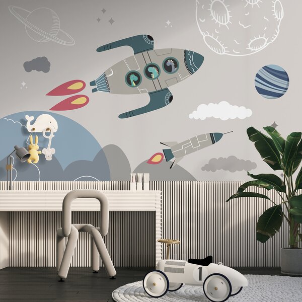 Tapety Astronautské dinosaury vo vesmíre, Detské fototapety, Fototapety pre chlapcov, u96334 : Uwalls.sk