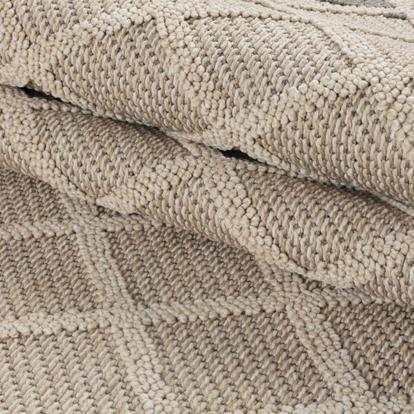 Ayyildiz , Kusový koberec Patara 4953 Beige – na von aj na doma, 80x150, béžová, chodba / predsieň