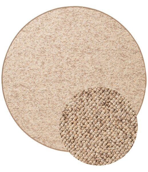 BT Carpet, Kusový koberec Wolly 102842 kruh, 133x133 (priemer) kruh, béžová, obývacia izba