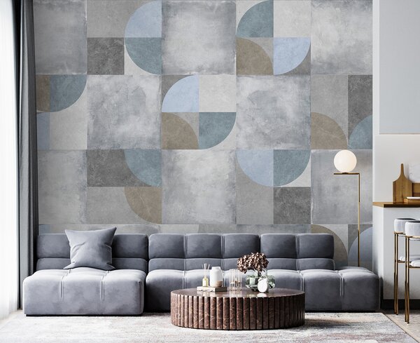 Tapety Abstraktný geometrický vzor s cementovou textúrou na pozadí, Fototapety abstraktné, u97268 : Uwalls.sk