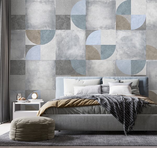 Tapety Abstraktný geometrický vzor s cementovou textúrou na pozadí, Fototapety abstraktné, u97268 : Uwalls.sk