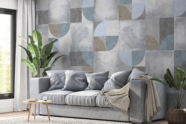 Tapety Abstraktný geometrický vzor s cementovou textúrou na pozadí, Fototapety abstraktné, u97268 : Uwalls.sk