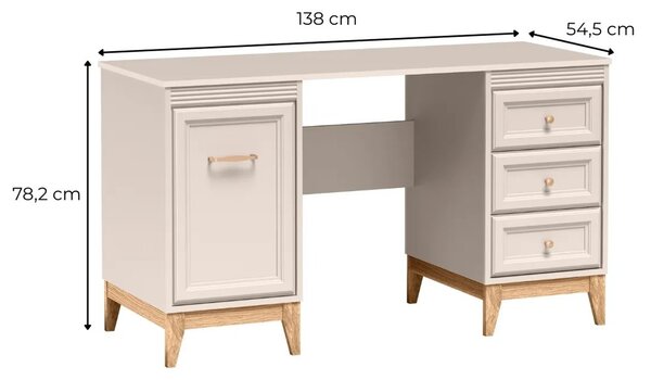 Písací stôl DANNA kašmír 138 cm