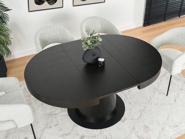 Okrúhly rozkladací jedálenský stôl ASTRA čierny 120 cm