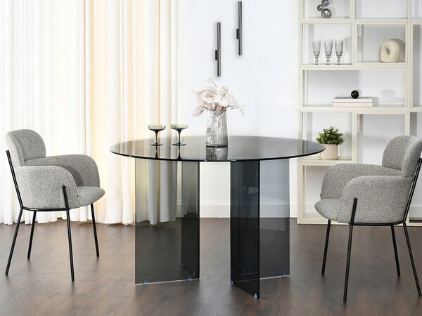 Okrúhly jedálenský stôl AVONA dymové sklo 120 cm