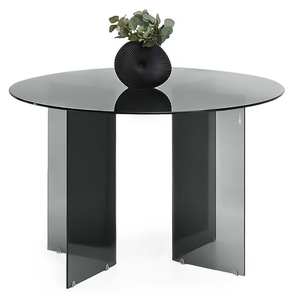 Okrúhly jedálenský stôl AVONA dymové sklo 120 cm
