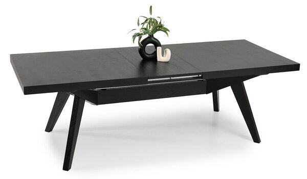 Rozkladací jedálenský stôl NOBELA čierny 200 × 100 cm