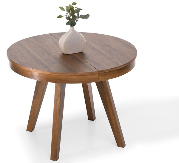 Okrúhly rozkladací jedálenský stôl TAURA orech 100 cm