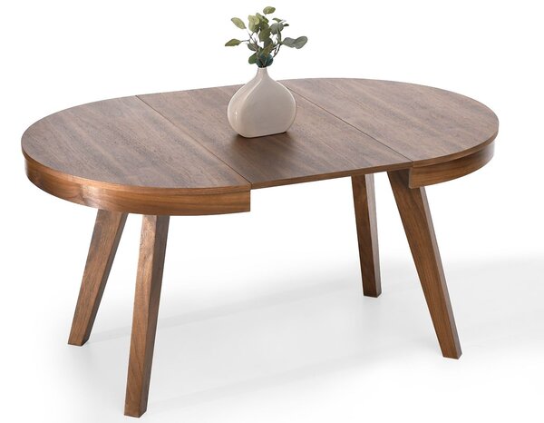 Okrúhly rozkladací jedálenský stôl TAURA orech 100 cm