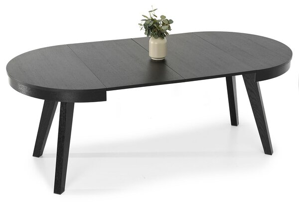 Okrúhly rozkladací jedálenský stôl TAURA čierny 100 cm
