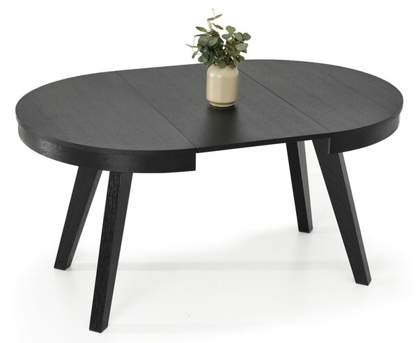 Okrúhly rozkladací jedálenský stôl TAURA čierny 100 cm