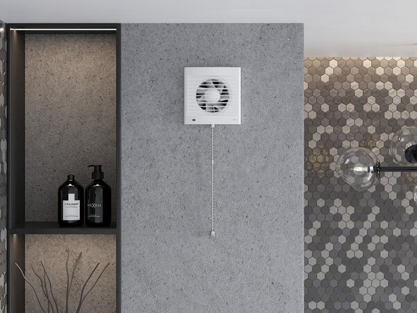Mexen EXS, kúpeľňový ventilátor s lanovým spínačom, priemer 100mm, biela, W9604-100K-00