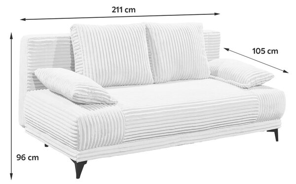ROZKLADACIA POHOVKA, textil, biela MID.YOU - Sedačky, Online Only