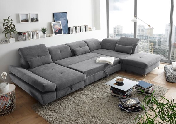 SEDACIA SÚPRAVA, textil, tmavosivá MID.YOU - Sedačky, Online Only