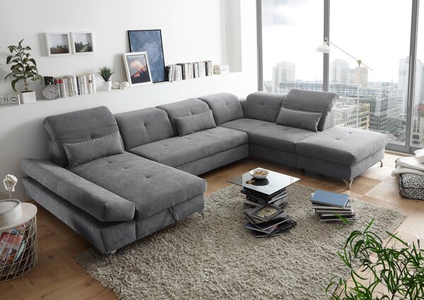 SEDACIA SÚPRAVA, textil, tmavosivá MID.YOU - Sedačky, Online Only