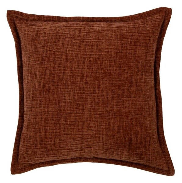 Vankúš z pokrčeného zamatu Crinkled velvet rust – 45*45*6 cm - Mars & More