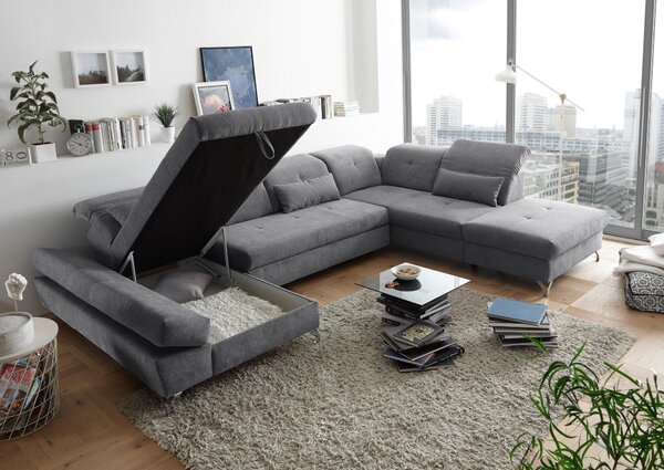 SEDACIA SÚPRAVA, textil, tmavosivá MID.YOU - Sedačky, Online Only