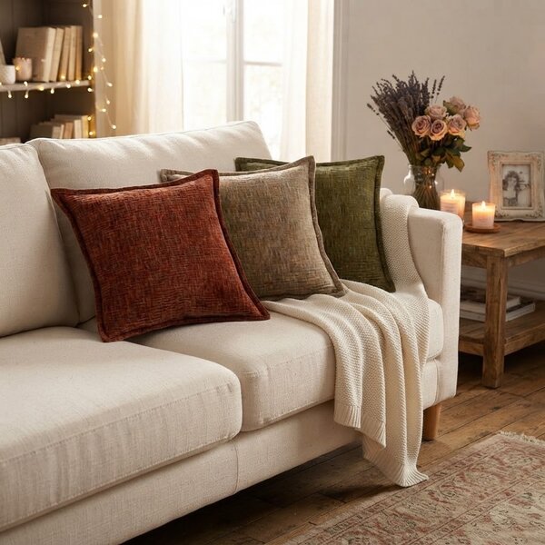 Vankúš z krčeného zamatu Crinkled velvet taupe – 45*45*6 cm - Mars & More