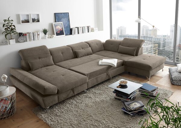 SEDACIA SÚPRAVA, textil, sivohnedá MID.YOU - Sedačky, Online Only