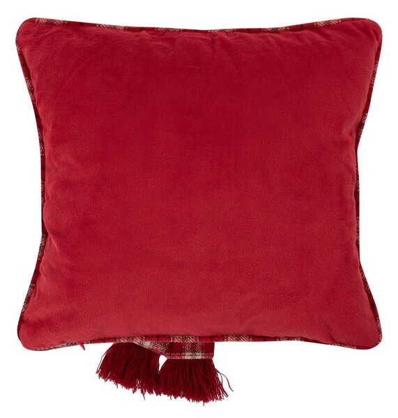 Červený vankúš Mačka so šálom – 40*40*7 cm - Mars & More