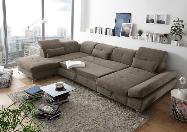 SEDACIA SÚPRAVA, textil, sivohnedá MID.YOU - Sedačky, Online Only