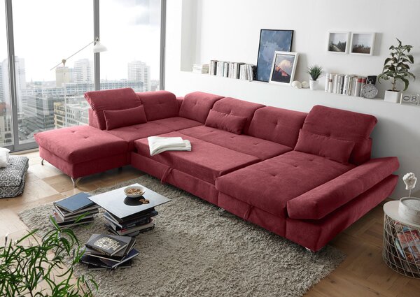 SEDACIA SÚPRAVA, textil, bobuľová MID.YOU - Sedačky, Online Only