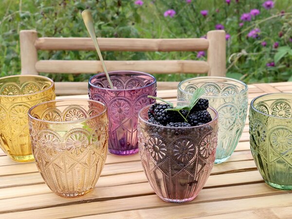 Set 6ks farebných pohárov na vodu Saint-Émilion - Ø 8,5*10 cm / 330ml - Chic Antique