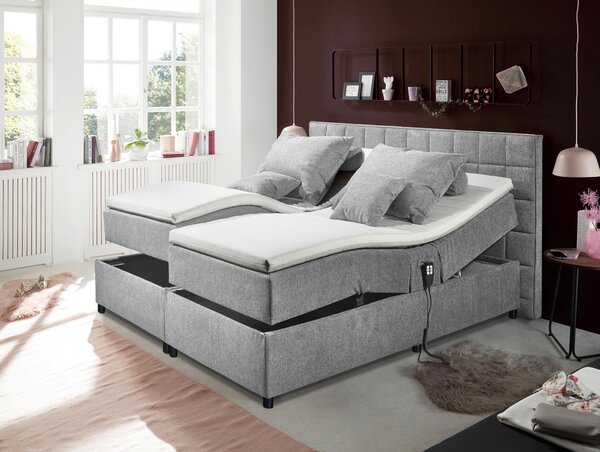 BOXSPRINGOVÁ POSTEĽ, 180/200 cm, svetlosivá MID.YOU - Online Only spálne, Online Only