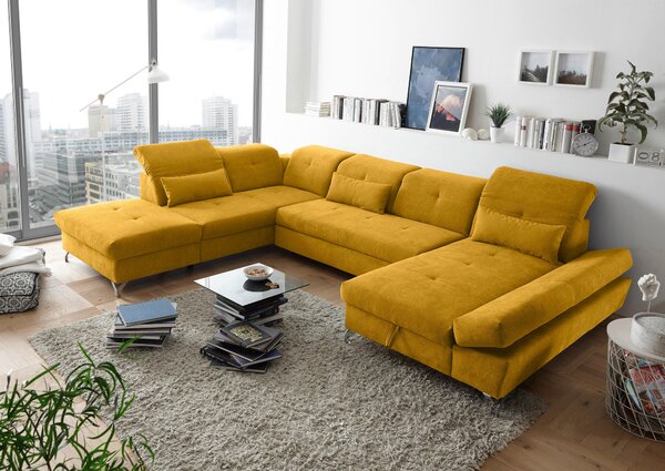 SEDACIA SÚPRAVA, textil, žltá MID.YOU - Sedačky, Online Only