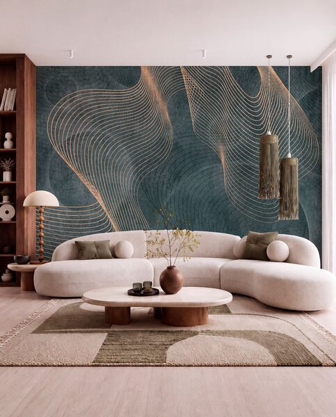 Tapety Vlnovky v zelenej farbe , Fototapety art deco, u97469v1 : Uwalls.sk