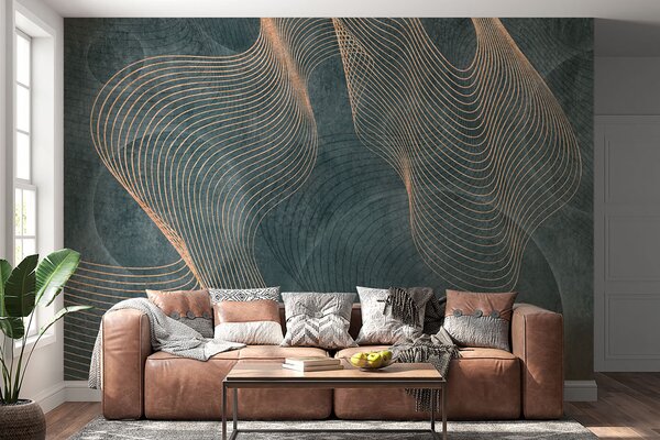 Tapety Vlnovky v zelenej farbe , Fototapety art deco, u97469v1 : Uwalls.sk