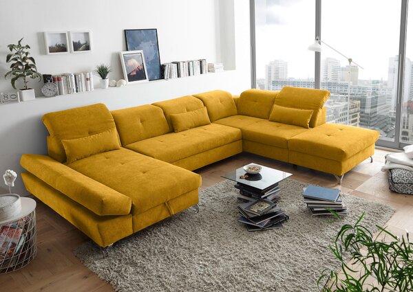 SEDACIA SÚPRAVA, textil, žltá MID.YOU - Sedačky, Online Only